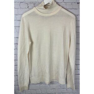 TOTEME Women’s Two-Tone Turtleneck Knit Cream Size XL